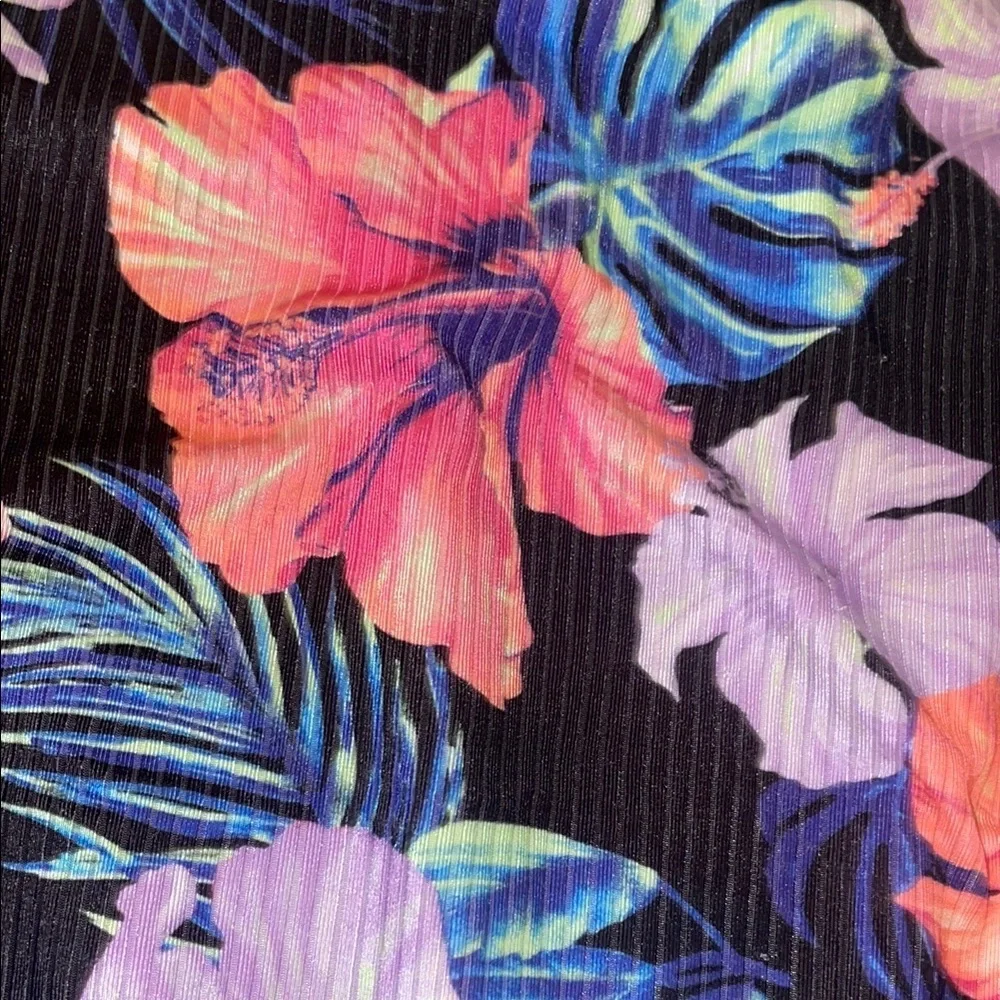 Justice Floral Kids Swim One Piece - Black, Pink, Blue